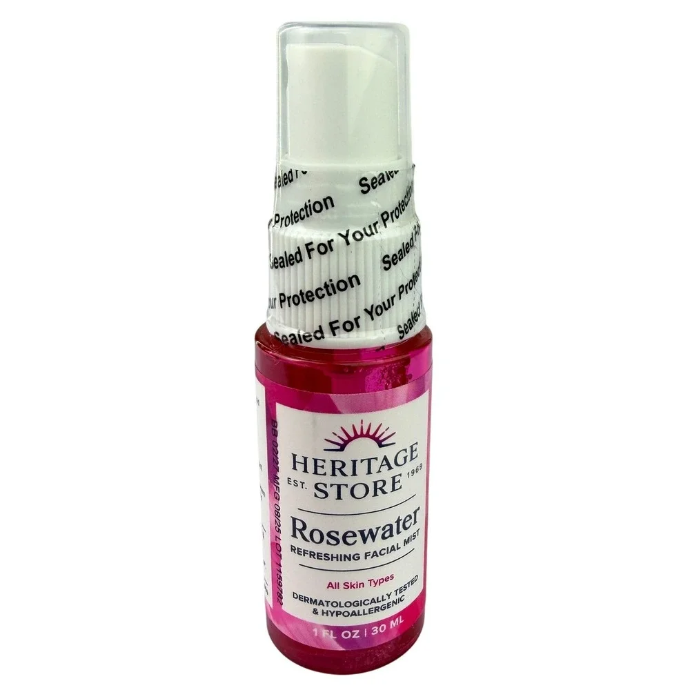 Heritage Store Rosewater Refreshing Facial Mist 1 fl oz 30 ml Travel Size Sealed